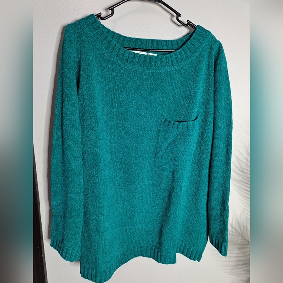 Vintage 1980's Jennifer Moore Chunky Knit Pullover Sweater Rich Green Sz LG - Picture 1 of 4
